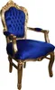 Casa Padrino Barock Esszimmerstuhl Blau / Gold mit Produktbild-Vorschau 2