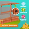 SPIELWERK® Bac à sable en bois MAX 140x140cm tapis de sol Voir les images du produit 3