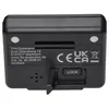 The back of a black TFA Dostmann alarm clock with product information and regulatory markings. Anteprima dell’immagine prodotto