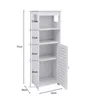 Badezimmerschrank mit 1 Tür 2 offenes Fach 22x20x75cm Weiß Produktbild-Vorschau 6