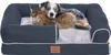 A dog and a cat are resting together on a pet bed. Anteprima dell’immagine prodotto