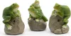 Dekofigur mit Ton für Draußen Frosch 11x8x7cm Keramik grün Produktbild-Vorschau 3