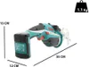 A teal and gray Bosch electric pruning saw with dimensions and weight indicated. Náhled obrázku produktu