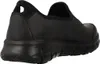 A black Skechers work shoe is shown from the side and back. Produktbild-Vorschau