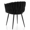 A black chair with a braided back, shown from the back. Náhľad obrázku produktu