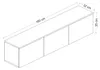 Homidea LEVANTE: Mobile basso sospeso per TV, 160 cm – Anteprima dell’immagine prodotto 3