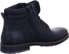 A black leather boot shown from the side. Voir les images du produit