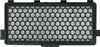 A close-up, isolated studio shot of a black hexagonal vacuum cleaner filter. Produktbild-Vorschau