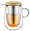 Doppelwandige Teetasse 430ml mit Metallsieb Borosilikatglas Produktbild-Vorschau 1