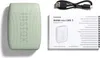 A flat lay of a green Instax mini Link 3 smartphone printer, a USB cable, and an instruction manual. Náhľad obrázku produktu