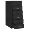 A black metal filing cabinet with six drawers on a white background. Náhľad obrázku produktu