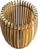 A wooden lampshade with a slatted design. Produktbild-Vorschau