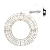 LED-metaalkrans zilver met 960 LED's in warm wit - 36 cm - Productafbeelding-voorbeeld 5