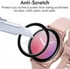 A close-up of a smartwatch screen protector being applied to a rose gold smartwatch. Produktbild-Vorschau