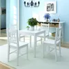 The Living Store Fünfteiliges Esstisch-Set Pinienholz Weiß Produktbild-Vorschau 1