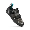 Kletterschuh "Reflex VS" von Scarpa; grau mit schwarzem und blauem Detail; Klettverschluss. Produktbild-Vorschau
