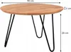 Table basse ronde, chêne naturel, 50 cm, pieds métalliques, Voir les images du produit 5