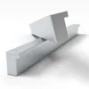 Two silver-colored drawer pulls are shown on a white background. Voir les images du produit