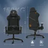 A size chart and profile view of a gaming chair with dimensions and weight capacity. Náhled obrázku produktu
