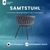 VBChome Stuhl Samtstoff Dunkel Grau Gepolstert Geflochten Produktbild-Vorschau 5