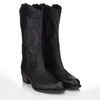 Omnio Cowboystiefel, schwarz, aus Wildleder und Leder Produktbild-Vorschau 2