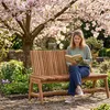 Gartenbank Leeds Teakholz 130 cm – verstellbare Rückenlehne Produktbild-Vorschau 2