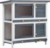 vidaXL Kaninchenstall, Holz, Grau, 90x45x90 cm, 4 Türen, 2 Produktbild-Vorschau 4