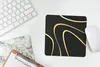 MuchoWow® Mauspad Mousepad Goldene Wellen auf schwarzem Produktbild-Vorschau 5