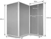 A three-panel room divider with dimensions indicated by measurement lines and text. Produktbild-Vorschau
