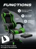 A gaming chair with its features highlighted. Produktbild-Vorschau