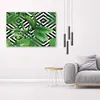 Leinwandbild geometrie mit einem blatt 60x40 cm Feeby grün Produktbild-Vorschau 2