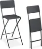 Relaxdays Barhocker klappbar, 2er Set, Rattan-Optik, Produktbild-Vorschau 1