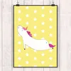 Mr. & Mrs. Panda Bild Einhorn Yoga DIN A2 - Gelb Pastell - Produktbild-Vorschau 2