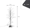 A diagram showing the dimensions of a decorative LED tree. Náhled obrázku produktu