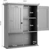 A gray wall-mounted cabinet with dimensions indicated by text overlays. Podgląd zdjęcia produktu