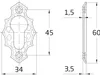 Schlüsselrosette schmiedeeiserner Look Schwarz matt Produktbild-Vorschau 4
