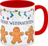 Frohe Weihnachten Kaffeebecher Henkel und Innenseite Rot Produktbild-Vorschau 1
