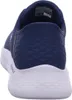 The back view of a blue Skechers walking shoe with a white sole. Anteprima dell’immagine prodotto