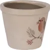 Clayre & Eef Blumentopf Ø 8x7 cm Beige Keramik Vogel Produktbild-Vorschau 3