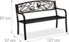 Panchina da giardino Relaxdays, motivo uccelli, 2 posti, Anteprima dell’immagine prodotto 4