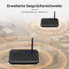 Two wireless intercom devices are shown in a city environment, illustrating their communication range. Náhled obrázku produktu
