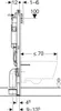 A technical diagram showing the dimensions and installation of a Geberit Duofix element for a wall-mounted toilet. Produktbild-Vorschau