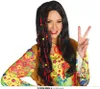 schwarze lange Hippie Perücke mit Perlen für Damen Produktbild-Vorschau 3