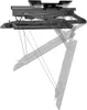 A motorized, foldable TV ceiling mount is shown in a neutral, studio-like setting. The mount is depicted in two positions, one extended and one retracted, to illustrate its functionality. The background is plain white, emphasizing the product itself. Anteprima dell’immagine prodotto