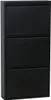 A black metal shoe cabinet with three flip-down doors. Anteprima dell’immagine prodotto