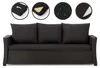 Gartenkissen Set schwarz – 160x60 + 3x50x56 cm Gartenkissen Produktbild-Vorschau 7