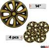 Wielkappen, 14 inch, zwart en geel, set van 4 stuks Productafbeelding-voorbeeld 3