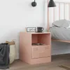 vidaXL Nachtkastje, roze, 34,5 x 39 x 44 cm, staal Productafbeelding-voorbeeld 3
