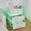 Nachttisch 2er Set Nachttisch mit Steckdose,LED Weiß Produktbild-Vorschau 4