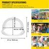 Collage of product specifications, a clear dome cover, and images of people at a carnival, party, and sports event. Anteprima dell’immagine prodotto